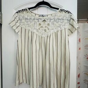 Zara Women's Cream and White Blouse